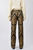 Milk brown and black jacquard pattern trousers pre-owned