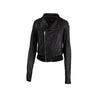 Rick Owens leather jacket. Biker style, long sleeves and zip fastening pre-owned