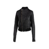 Rick Owens leather jacket. Biker style, long sleeves and zip fastening pre-owned