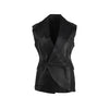 Costume National black leather vest. Lapels and crossed fastening pre-owned