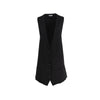 Black wool Ann Demeulemester vest. Loose fit with a centre button placket, front pockets and buckled strings at the back pre-owned