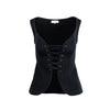 Yves Saint Laurent black denim waistcoat pre-owned