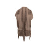 Diliborio brown suede vest. Long fit decorated with fringes pre-owned nft