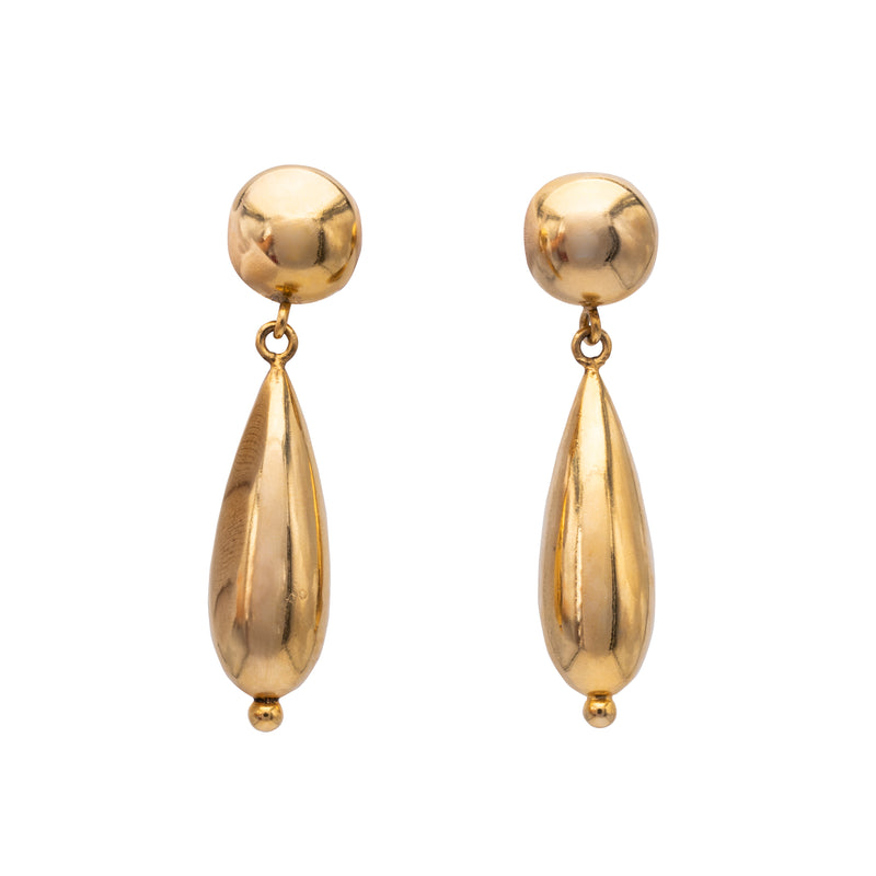 Gianfranco Ferré golden earrings with pendants pre-owned