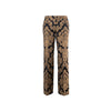 Milk brown and black jacquard pattern trousers pre-owned