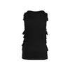 Giambattista Valli black silk t-shirt. Sleeveless, decorated with full coverage ruffles pre-owned