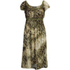 Pre-owned Roberto Cavalli green velvet printed dress-'00s